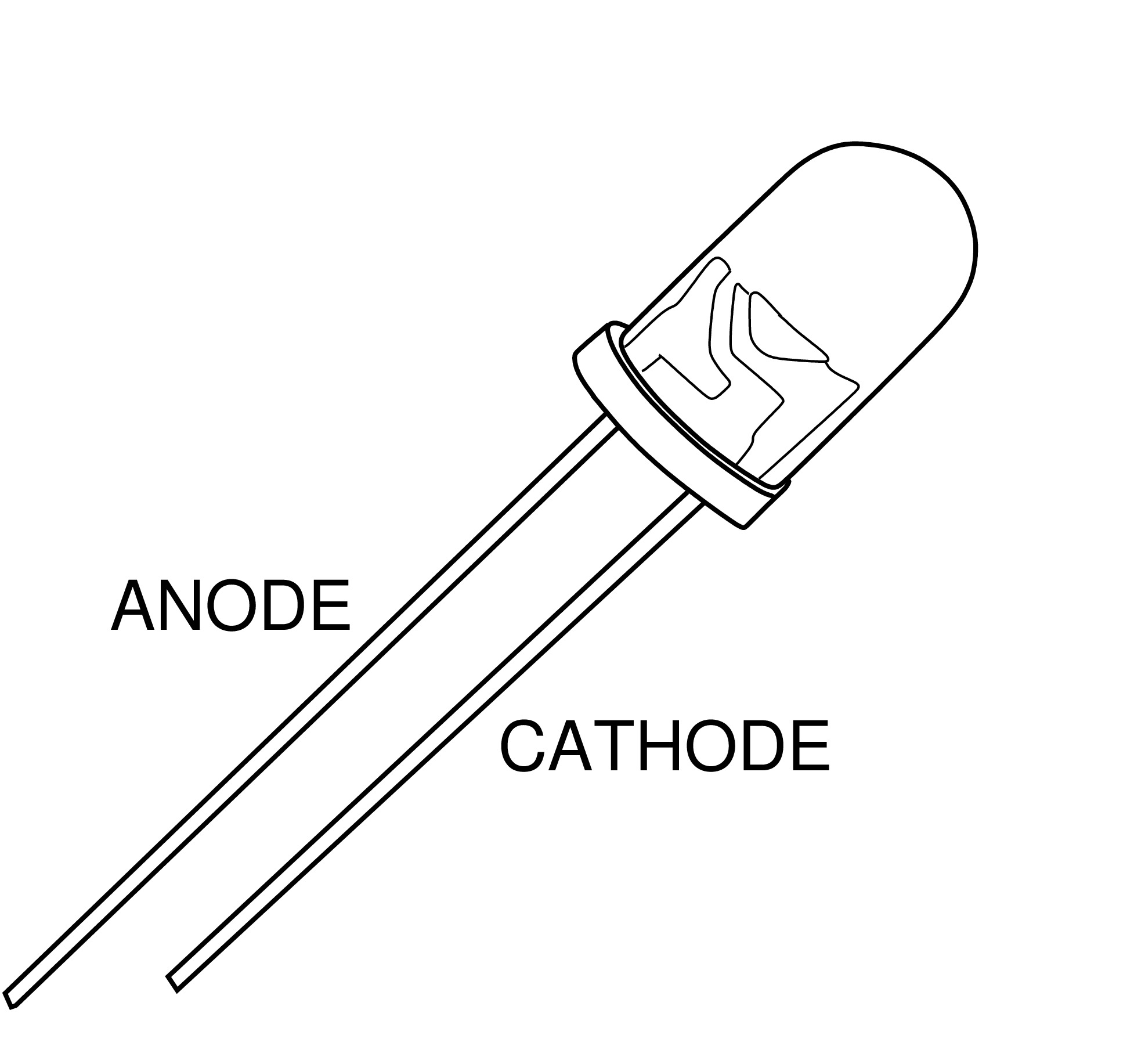 LED anode and cathode